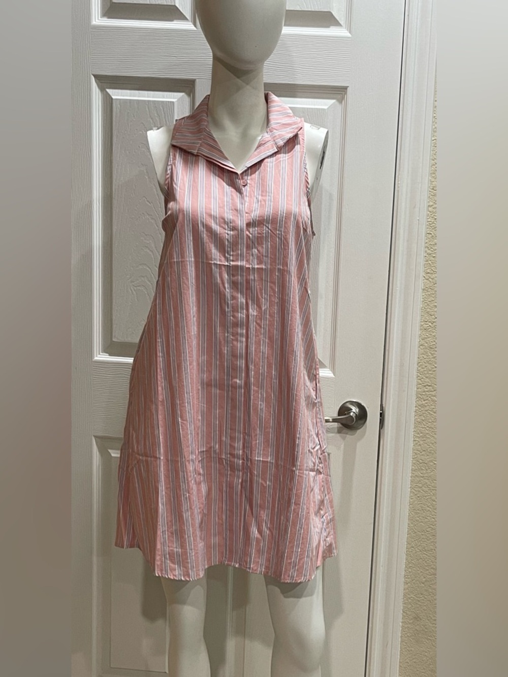 Tuckernuck Sleeveless Charlie Dress Pink Striped Pattern Size Small